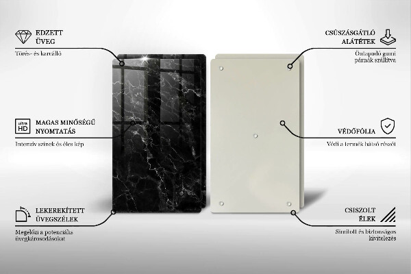 Skärbräda glas Elegant marmor