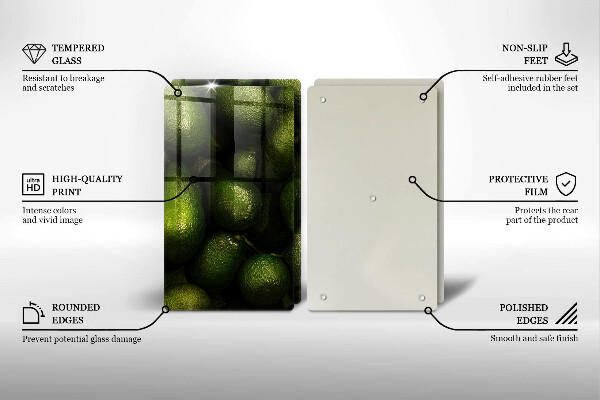 Skärbräda glas Avokado frukt