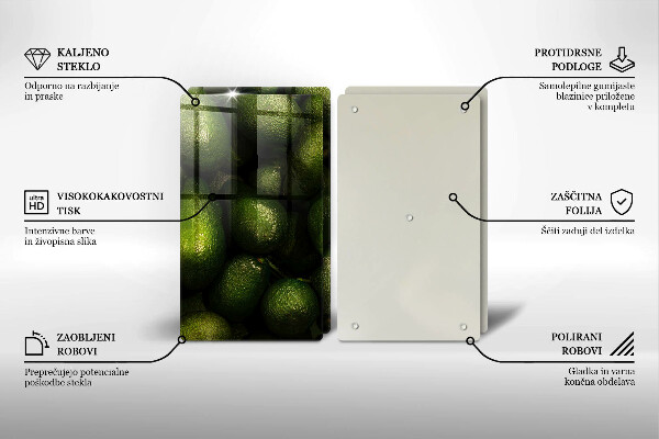 Skärbräda glas Avokado frukt