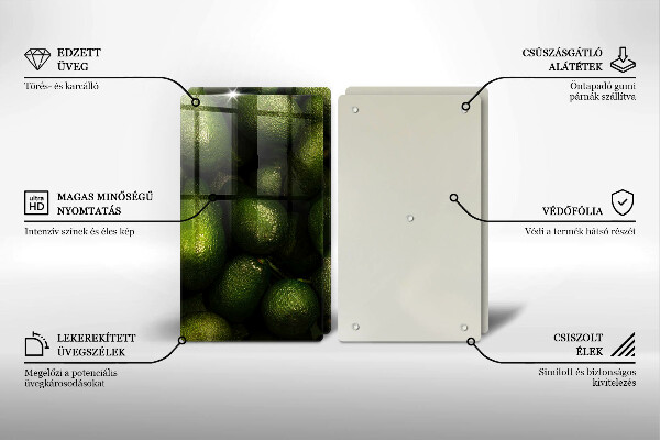 Skärbräda glas Avokado frukt