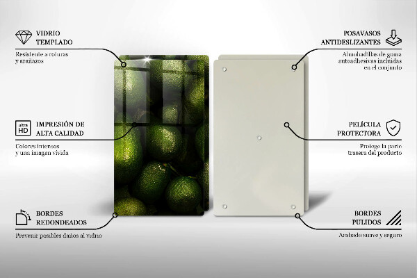 Skärbräda glas Avokado frukt