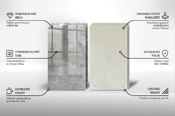 Skärbräda glas Betongstruktur