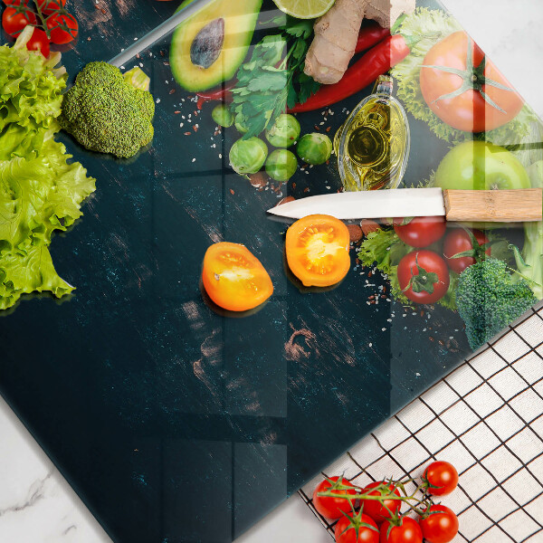 Skärbräda glas Frukt och grönsaker