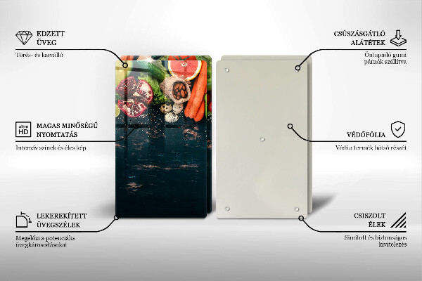 Skärbräda glas Frukt och grönsaker