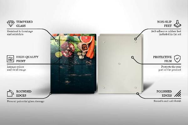 Skärbräda glas Frukt och grönsaker