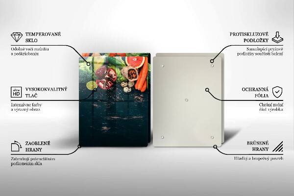 Skärbräda glas Frukt och grönsaker