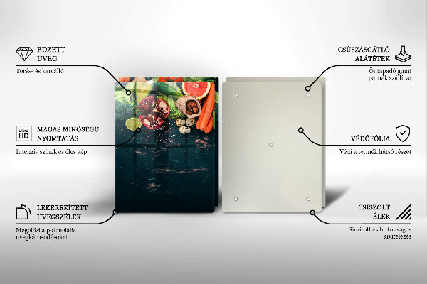 Skärbräda glas Frukt och grönsaker