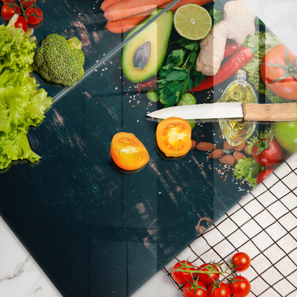 Skärbräda glas Frukt och grönsaker