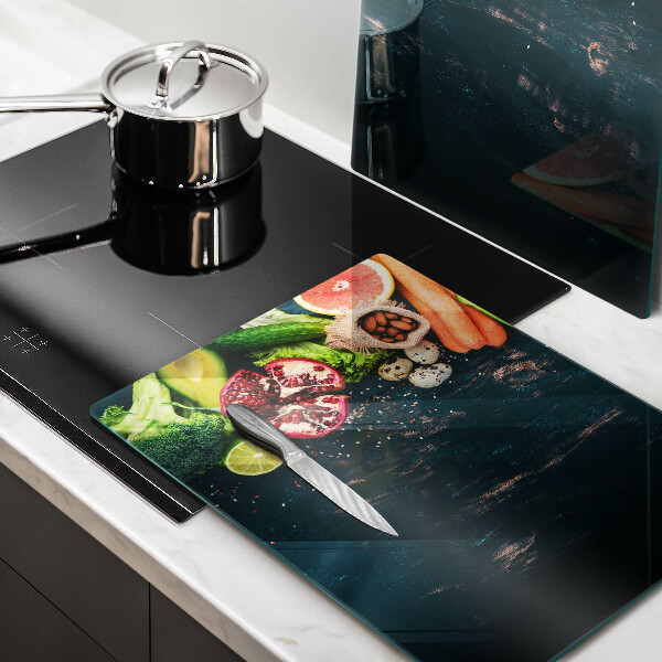 Skärbräda glas Frukt och grönsaker