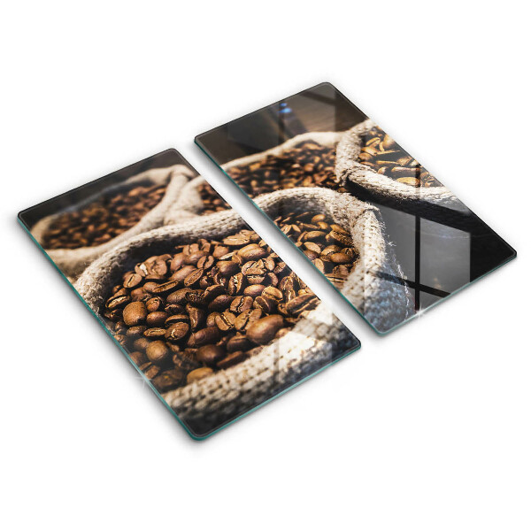 Skärbräda glas Påsar med kaffebönor