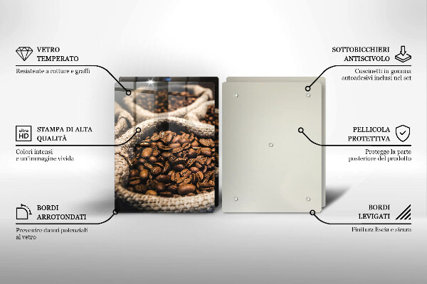 Skärbräda glas Påsar med kaffebönor