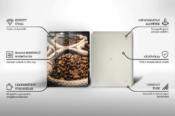 Skärbräda glas Påsar med kaffebönor