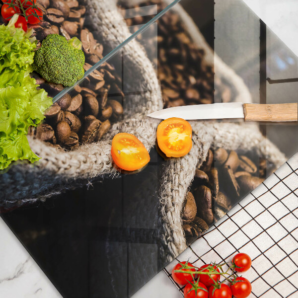 Skärbräda glas Påsar med kaffebönor