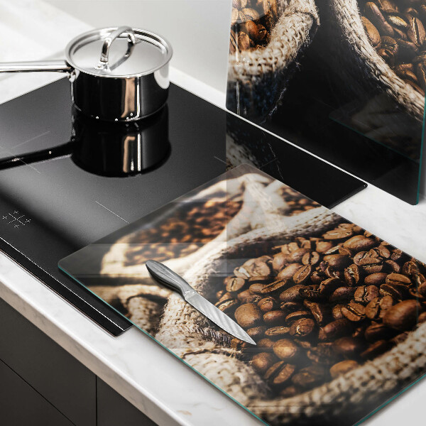 Skärbräda glas Påsar med kaffebönor