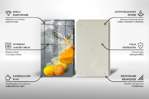 Skärbräda glas Citroner i vatten