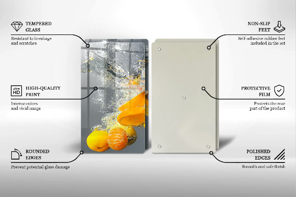 Skärbräda glas Citroner i vatten