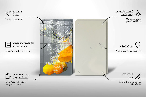 Skärbräda glas Citroner i vatten