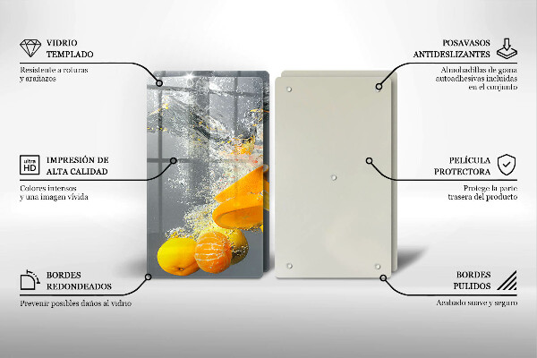 Skärbräda glas Citroner i vatten