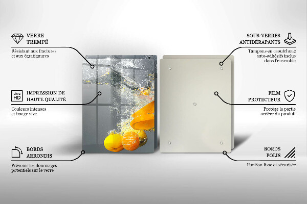 Skärbräda glas Citroner i vatten
