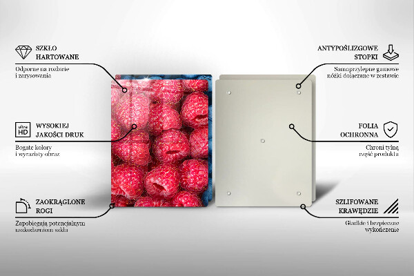 Skärbräda glas Hallon och blåbär