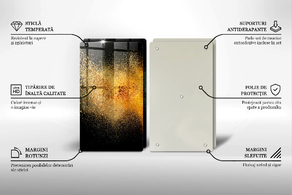 Skärbräda glas Färgglada kryddor