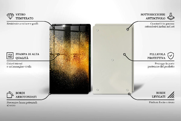 Skärbräda glas Färgglada kryddor