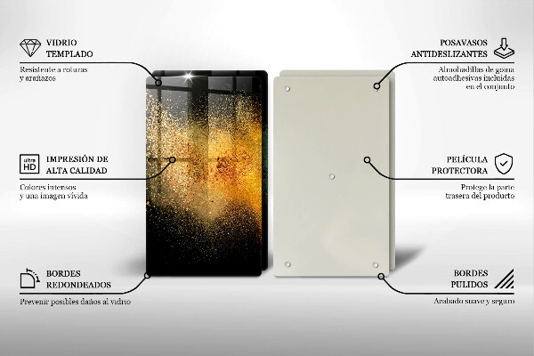 Skärbräda glas Färgglada kryddor