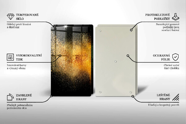 Skärbräda glas Färgglada kryddor