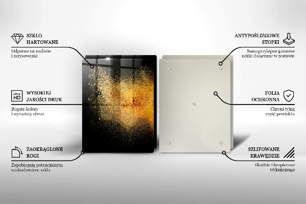 Skärbräda glas Färgglada kryddor