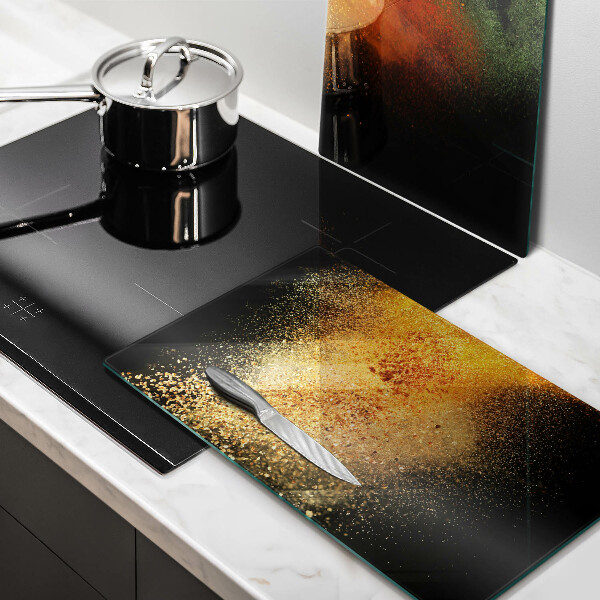 Skärbräda glas Färgglada kryddor