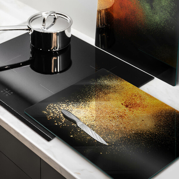 Skärbräda glas Färgglada kryddor