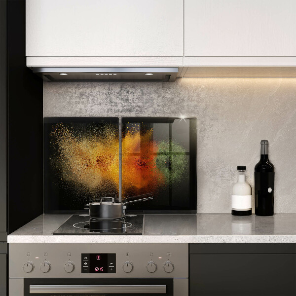 Skärbräda glas Färgglada kryddor