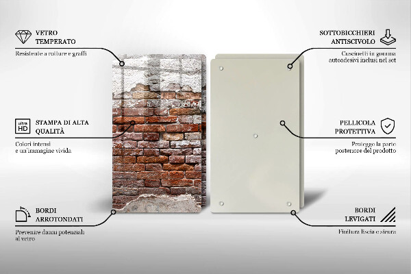 Skärbräda glas Gammal tegel- och betongvägg