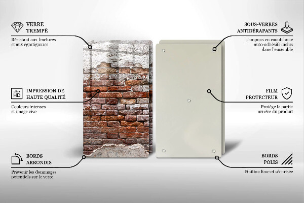 Skärbräda glas Gammal tegel- och betongvägg