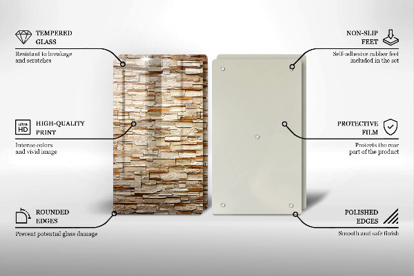 Skärbräda glas Textur av dekorativa stenar