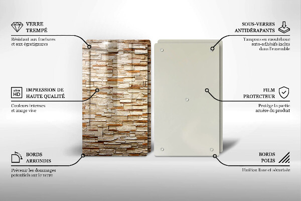 Skärbräda glas Textur av dekorativa stenar