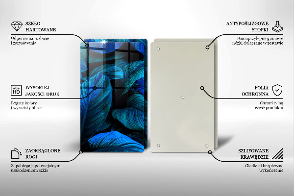 Skärbräda glas Lämnar djungelvegetation