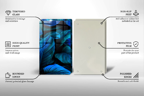 Skärbräda glas Lämnar djungelvegetation