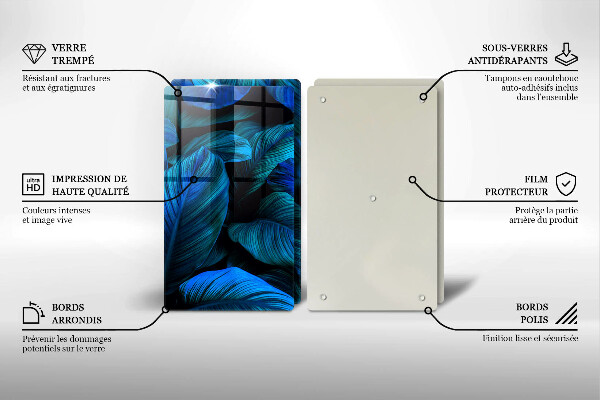 Skärbräda glas Lämnar djungelvegetation