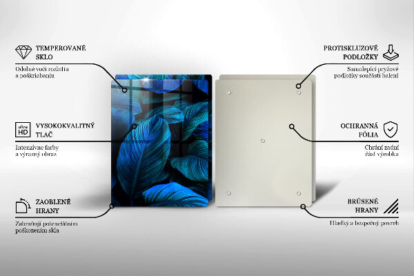 Skärbräda glas Lämnar djungelvegetation