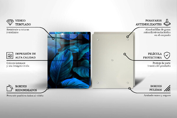 Skärbräda glas Lämnar djungelvegetation