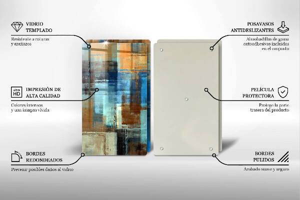 Skärbräda glas Målad bakgrund