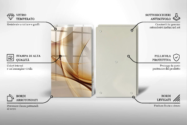 Skärbräda glas Abstraktionsformer