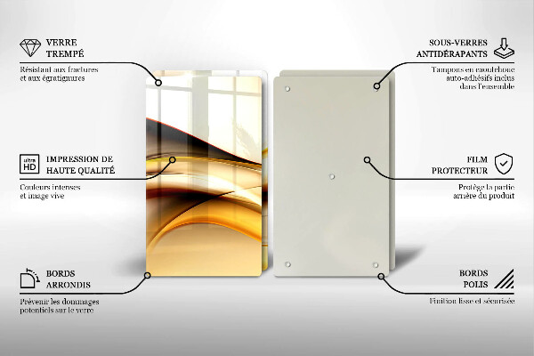 Skärbräda glas Abstrakta röklinjer