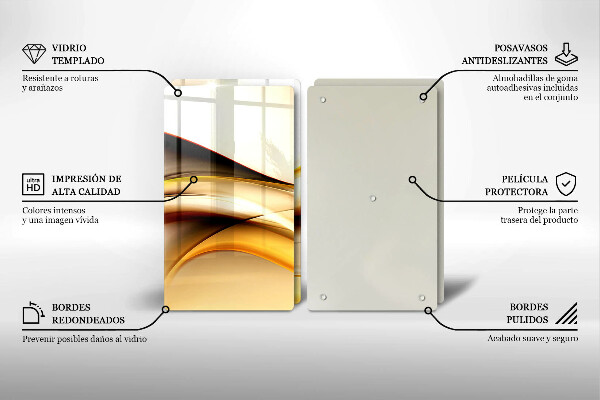 Skärbräda glas Abstrakta röklinjer