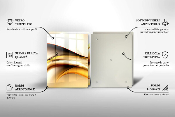 Skärbräda glas Abstrakta röklinjer