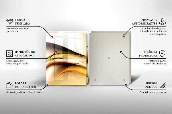 Skärbräda glas Abstrakta röklinjer