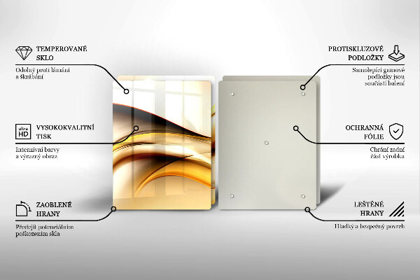 Skärbräda glas Abstrakta röklinjer
