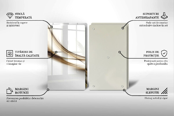 Skärbräda glas Mjuka linjer abstrakt