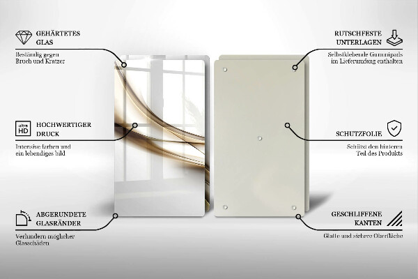 Skärbräda glas Mjuka linjer abstrakt